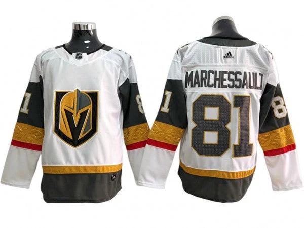 Vegas Golden Knights #81 Jonathan Marchessault White Away Jersey by Hockey David