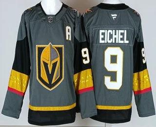 Vegas Golden Knights #9 Jack Eichel Gray Authentic Jersey by Hockey David