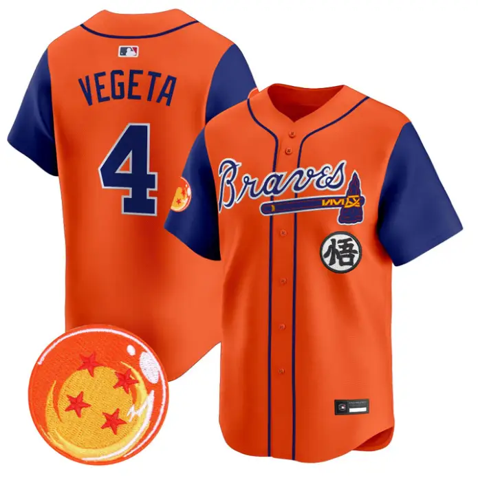 Vegeta Jersey #4 Atlanta Braves Dragon Ball Premier Stitched by My Store