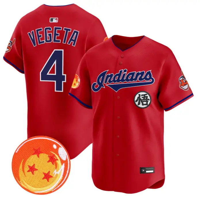 Vegeta Jersey #4 Cleveland Indians Dragon Ball Premier Stitched by My Store
