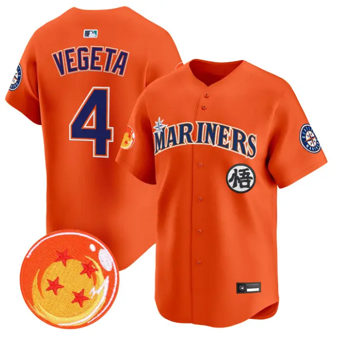 Vegeta Jersey #4 Seattle Mariners Dragon Ball Vapor Premier Stitched by My Store