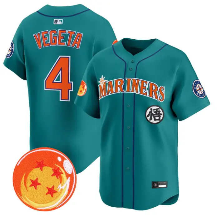 Vegeta Jersey #4 Seattle Mariners Dragon Ball Vapor Premier Stitched by My Store