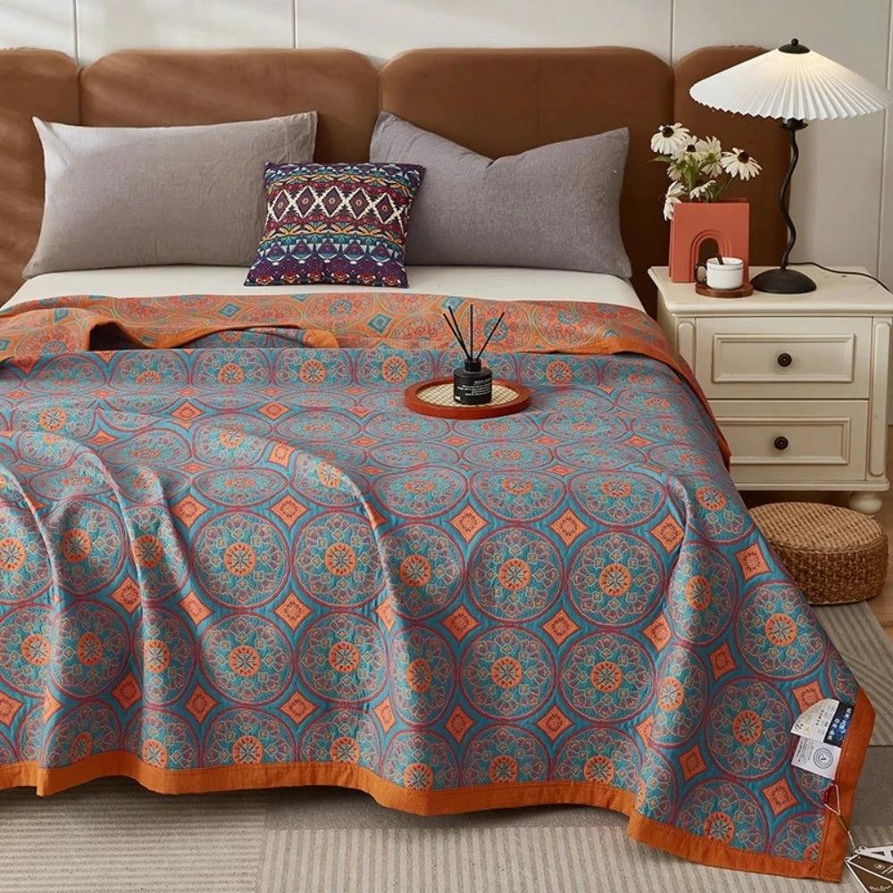 Velina Reversible Cotton Summer Blanket by Casa & Beyond