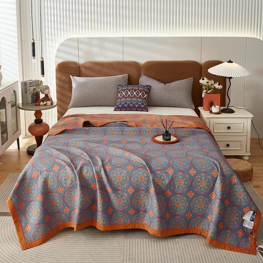 Velina Reversible Cotton Summer Blanket by Casa & Beyond