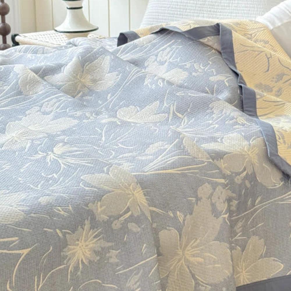 Velurelle Reversible Cotton Floral Blanket by Casa & Beyond