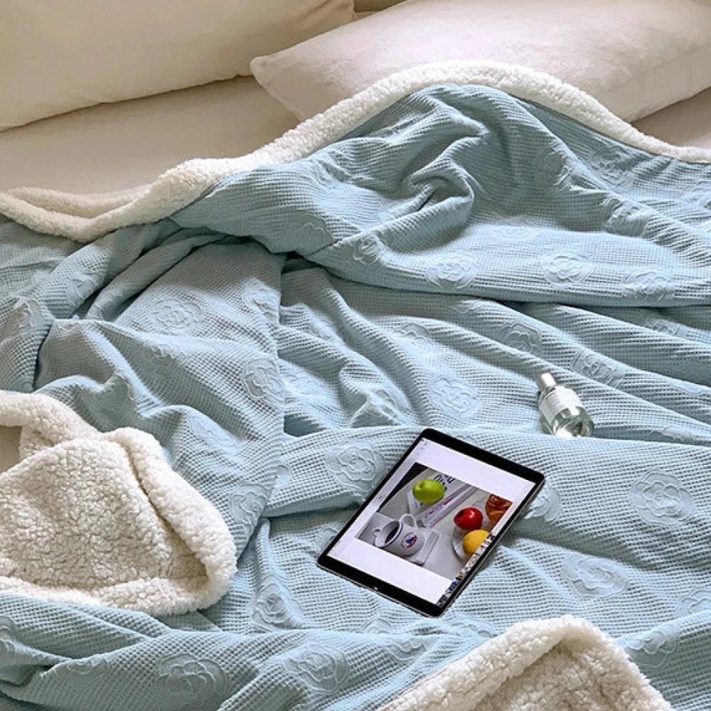 Solène Floral Embossed Sherpa Blanket by Casa & Beyond