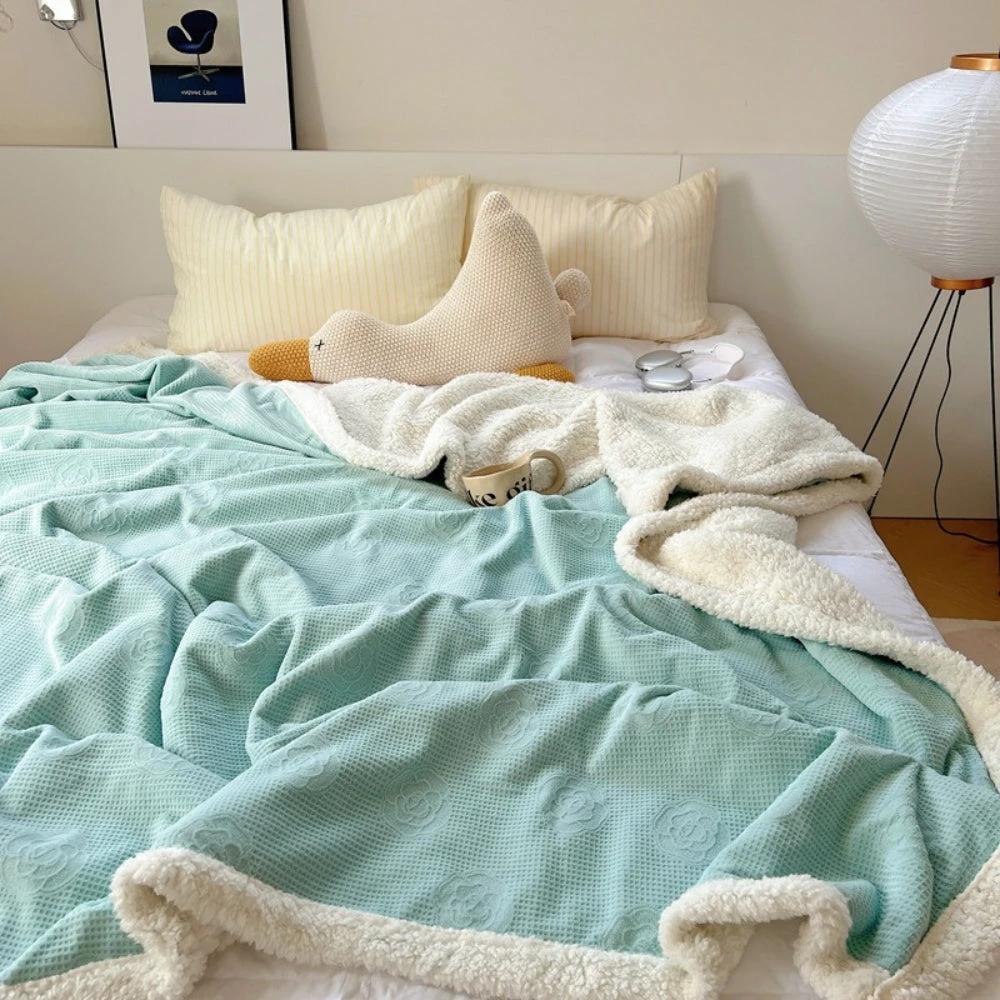 Solène Floral Embossed Sherpa Blanket by Casa & Beyond