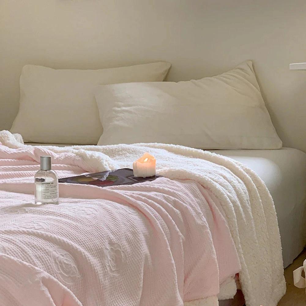 Solène Floral Embossed Sherpa Blanket by Casa & Beyond