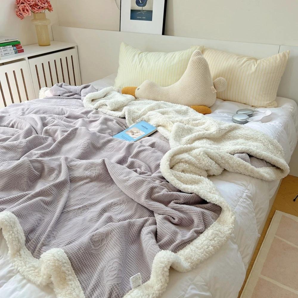 Solène Floral Embossed Sherpa Blanket by Casa & Beyond