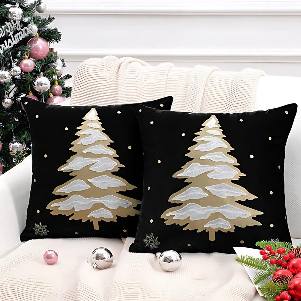 Velvet Christmas Tree Decorative Cushion Cover by Casa & Beyond