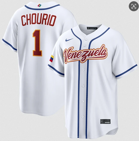 Venezuela Baseball #1 Jackson Chourio Jersey White 2026 World Baseball Classic Home Stadium Stitched by My Store