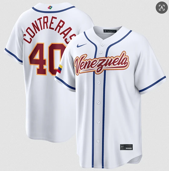 Venezuela Baseball #40 Willson Contreras Jersey White 2026 World Baseball Classic Home Stadium Stitched by My Store