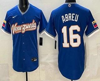 Venezuela #16 Wilyer Abreu Blue 2026 World Baseball Classic Cool Base Jersey by My Store