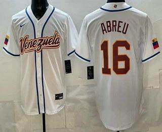 Venezuela #16 Wilyer Abreu White 2026 World Baseball Classic Cool Base Jersey by My Store