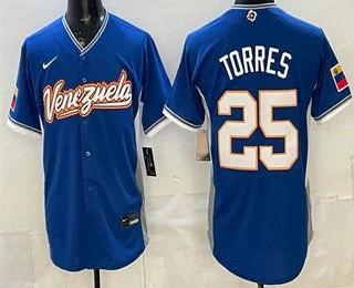 Venezuela #25 Gleyber Torres Blue 2026 World Baseball Classic Cool Base Jersey by My Store