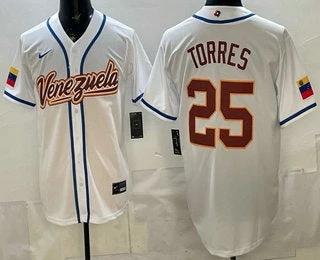 Venezuela #25 Gleyber Torres White 2026 World Baseball Classic Cool Base Jersey by My Store