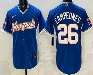 Venezuela #26 Venezuela Blue 2026 World Baseball Classic Cool Base Jersey by My Store