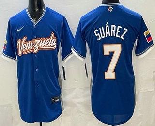 Venezuela #7 Eugenio Suarez Blue 2026 World Baseball Classic Cool Base Jersey by My Store