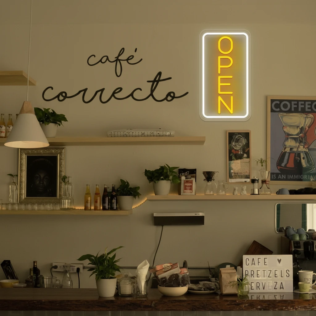 Vertical Neon Open Sign Acrylic Led Open Sign by Neonchics