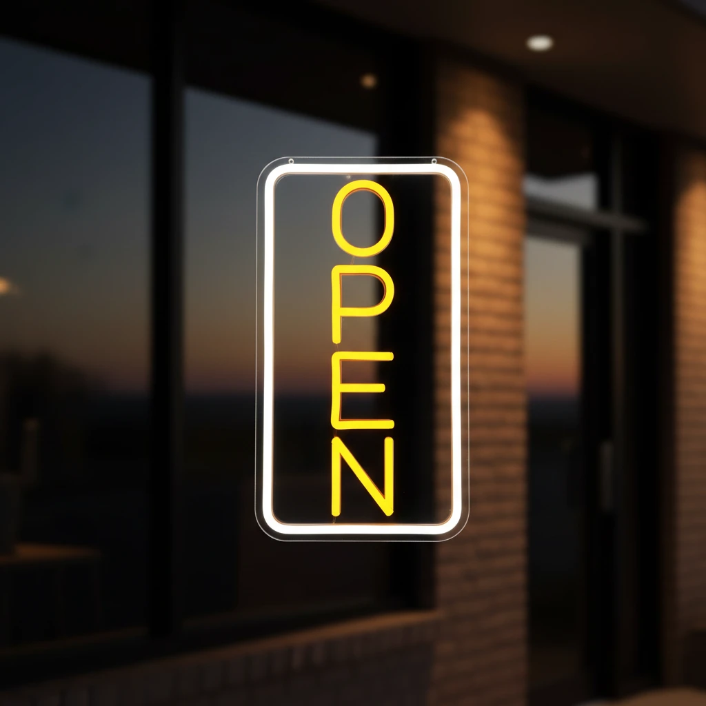 Vertical Neon Open Sign Acrylic Led Open Sign by Neonchics