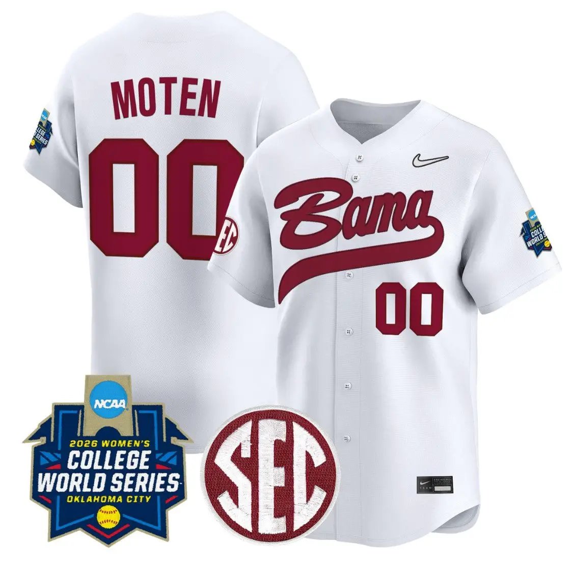 Vic Moten Jersey #00 Alabama Softball 2026 World Series Stitched by My Store