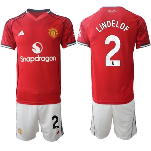 Victor Lindelof Jersey #2 Manchester United Red Home 2025-26 Soccer Suit by Soccer Jersey