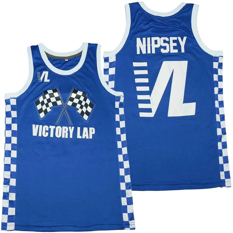 Victory Lap Nipsey Movie Basketball Jersey Blue by My store basketball