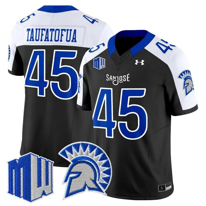 Vili Taufatofua Jersey #45 San José State Spartans 2025 Limited Stitched by My Store NCAA Football Jerseys