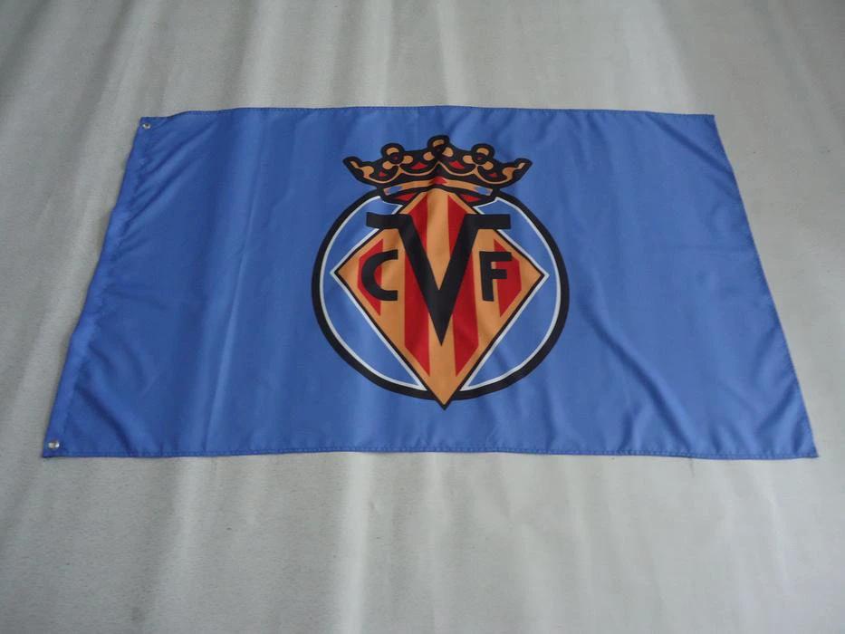 Villarreal CF Flag 3x5ft Banner polyester by flagsjustdoit