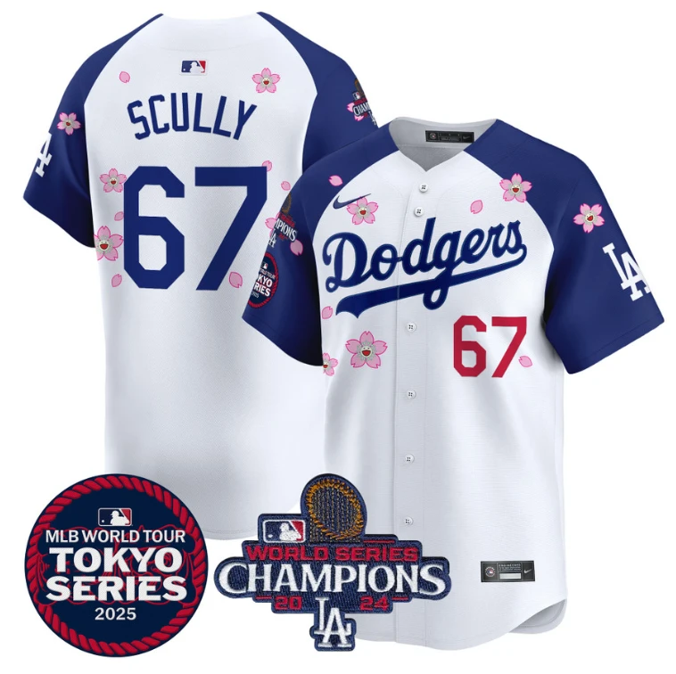 Vin Scully Jersey #67 Dodgers Tokyo Series 2025 World Series Champions Patch Alternate by My Store