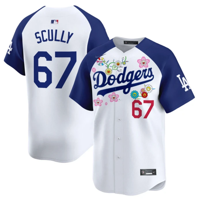 Vin Scully Jersey #67 Dodgers x Takashi Murakami 2025 Vapor Limited Stitched Alternate by My Store