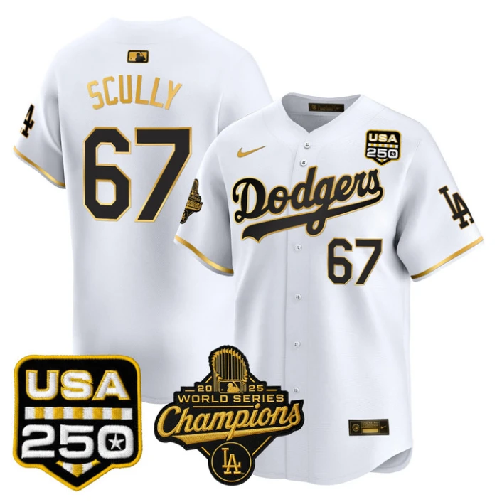 Vin Scully Jersey #67 Dodgers 2025 World Series Champions 250 USA Stitched by My Store