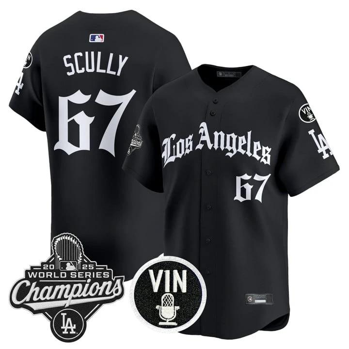 Vin Scully Jersey #67 Dodgers 2025 World Series Champions LA Gothic by My Store