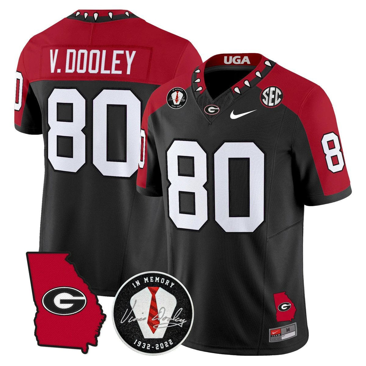 Vince Dooley Jersey #80 Georgia Bulldogs 2025 Limited Stitched by My Store NCAA Football Jerseys