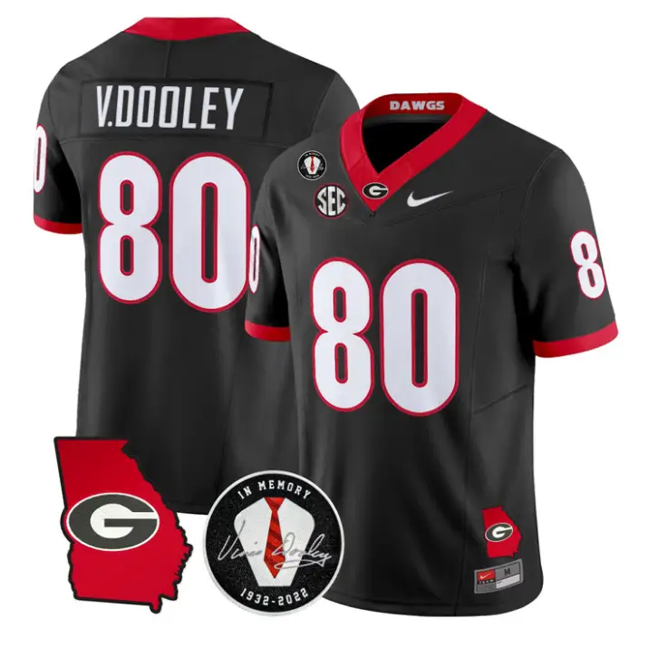 Vince Dooley Jersey #80 Georgia Bulldogs 2026 Vince Dooley Stitched by My Store NCAA Football Jerseys