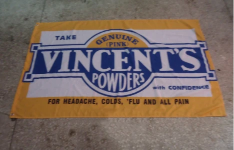 Vincents Powders Flag-3x5 FT genuine pink Vincent powders Banner-100% polyester-2 Metal Grommets by flagsshop