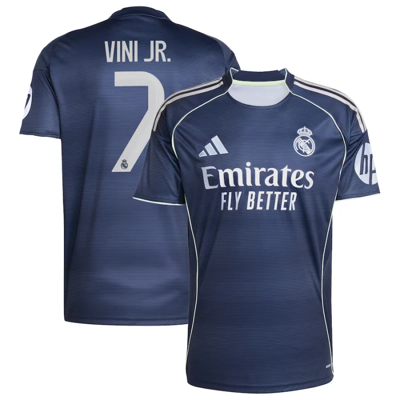 Vini .Jr 7 Real Madrid 2025-26 Away Jersey – Blue by Soccer Jersey