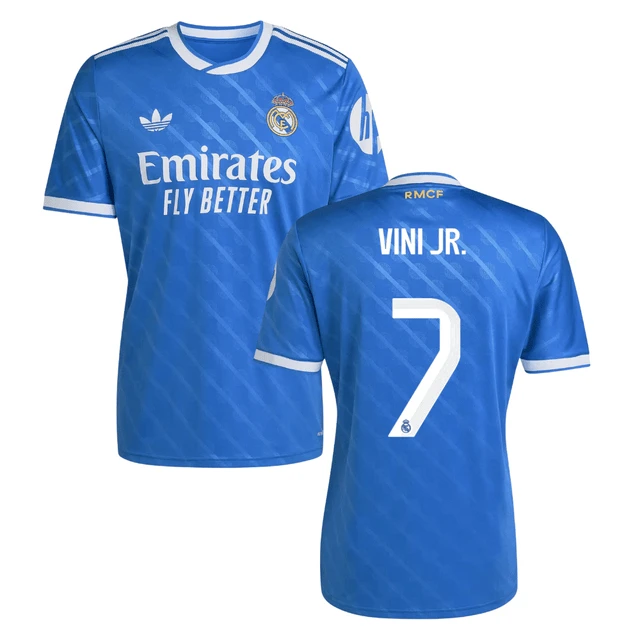 Vini Jr #7 Real Madrid 2025-26 Third Match Jersey – Blue by Soccer Jersey