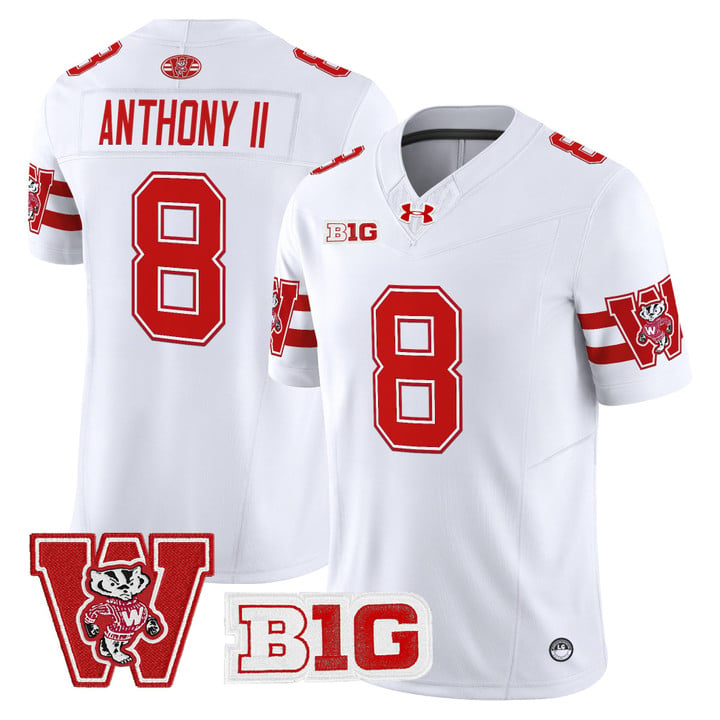 Vinny Anthony II Jersey #8 Wisconsin Badgers Throwback Stitched by My Store NCAA Football Jerseys