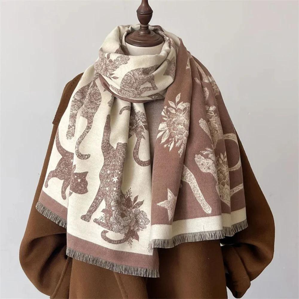 Vintage-Inspired Cat Print Scarf by Casa & Beyond