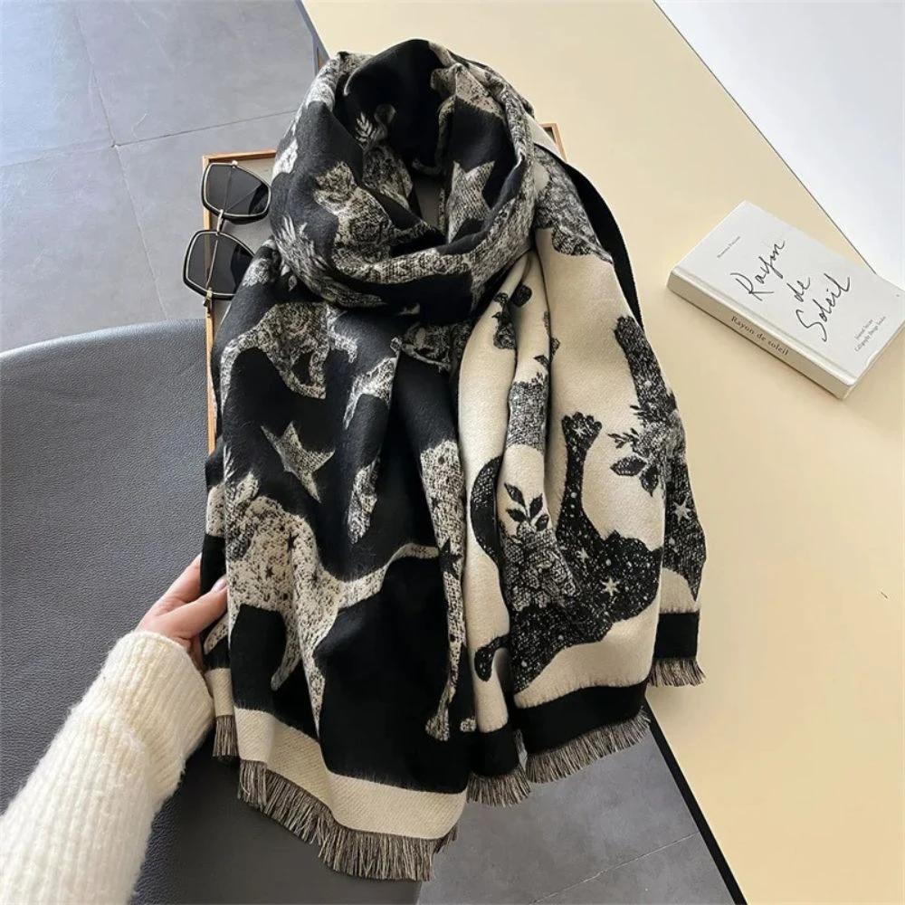 Vintage-Inspired Cat Print Scarf by Casa & Beyond