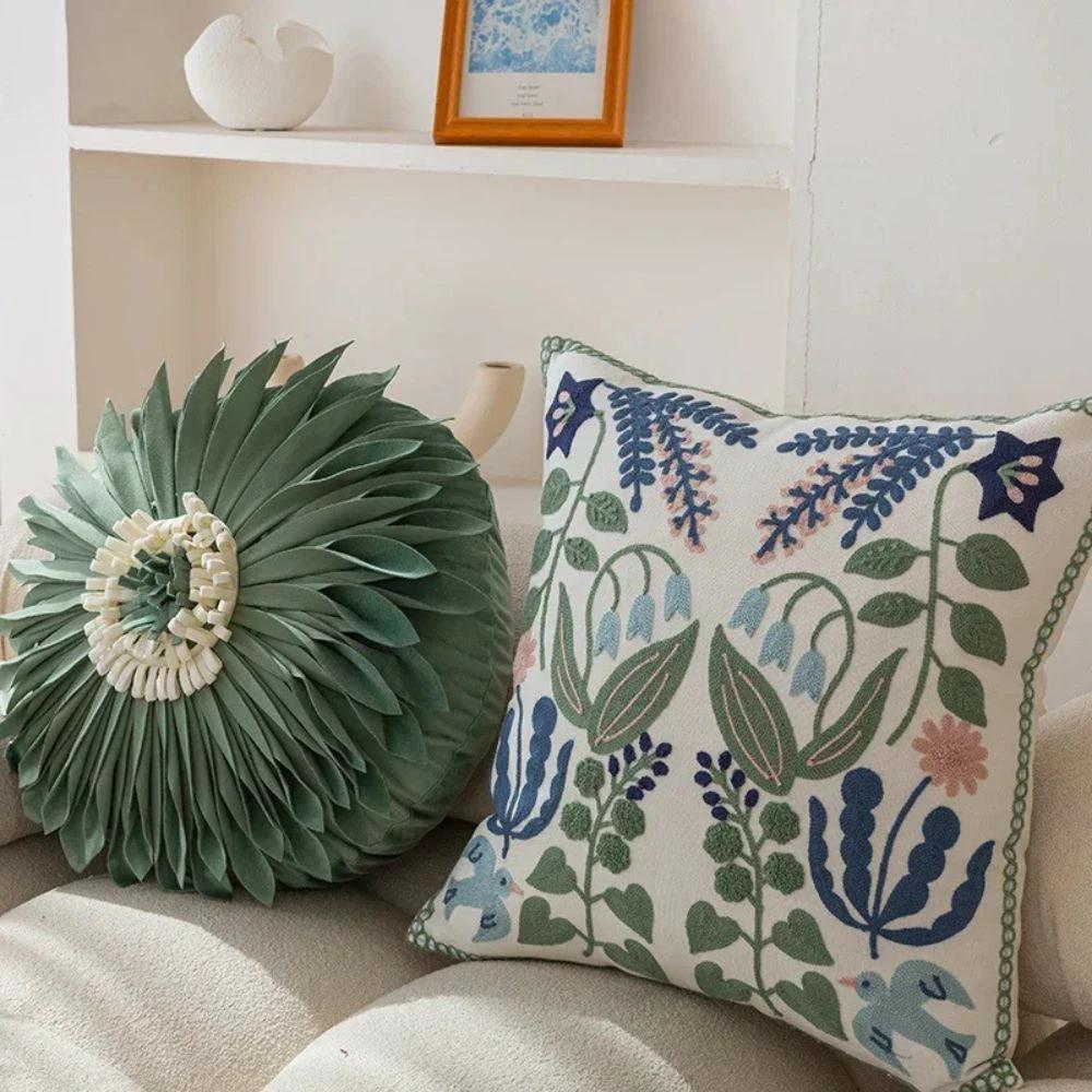 Vintage Botanical Embroidery Cushion Cover by BowLift