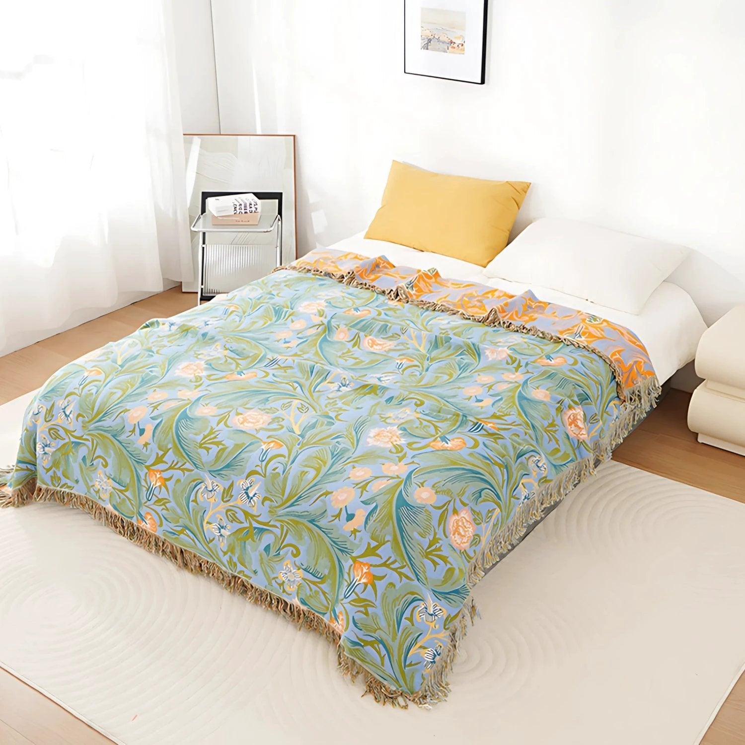 Vintage Floral Tapestry Throw Blanket by Casa & Beyond