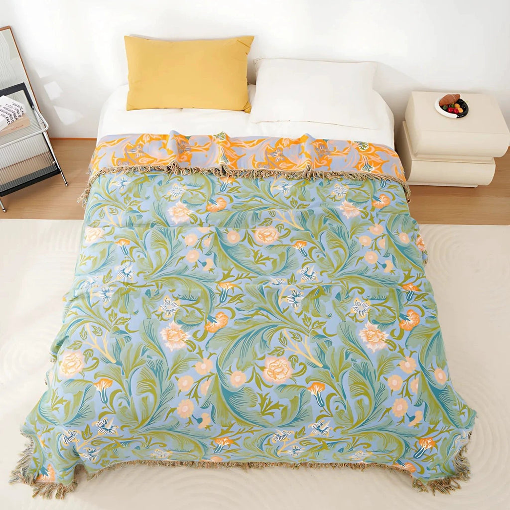 Vintage Floral Tapestry Throw Blanket by Casa & Beyond