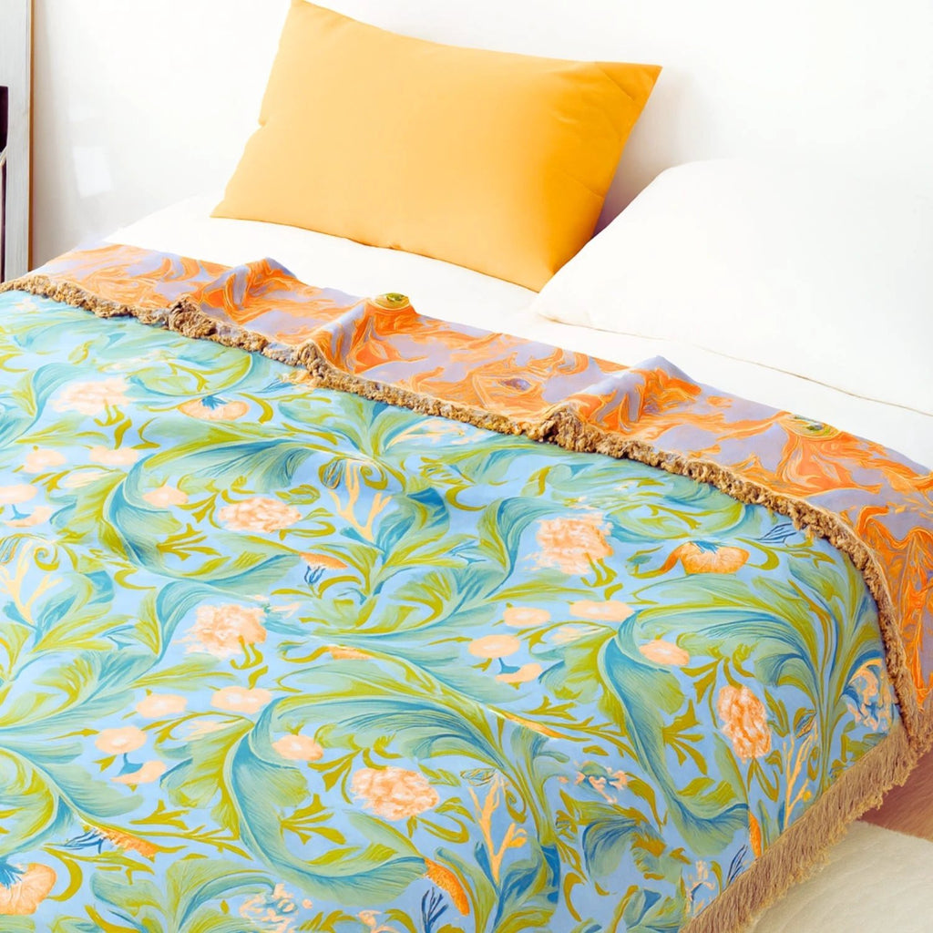 Vintage Floral Tapestry Throw Blanket by Casa & Beyond