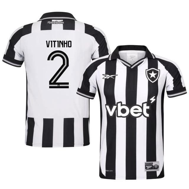 Vitinho #2 Botafogo 2025-26 Home Jersey – Black White by Soccer Jersey