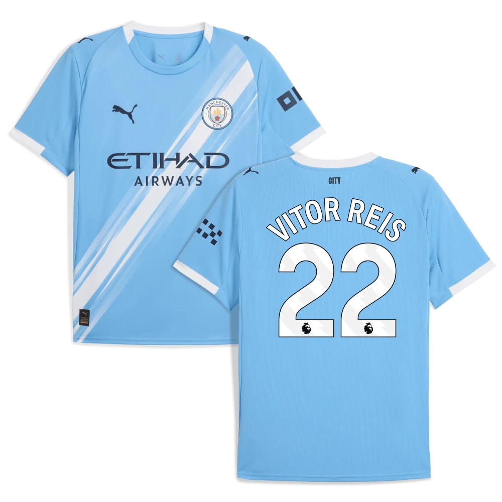 Vitor Reis 22 Manchester City 2025-26 Home Men Jersey – Sky Blue by Soccer Jersey