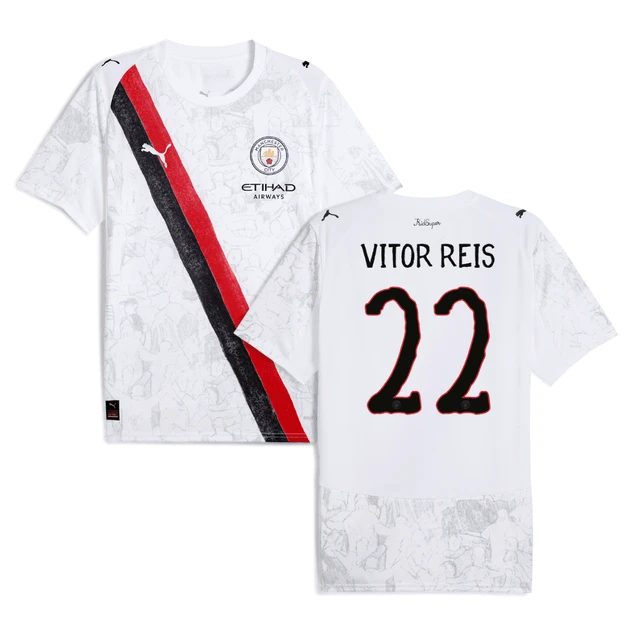 Vitor Reis 22 Manchester City 2025-26 Match Jersey – White by Soccer Jersey