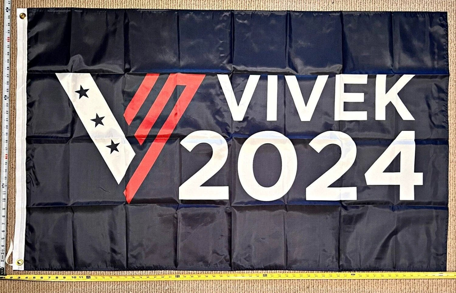 Vivek Ramaswamy Flag 2024 V Black Democrat Save America USA Sign 3x5 by flagsjustdoit