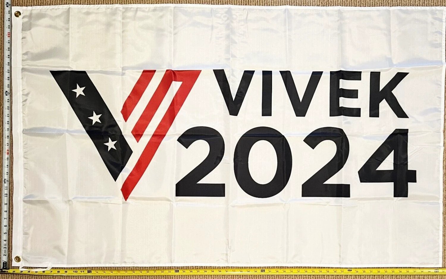 Vivek Ramaswamy Flag 2024 White Democrat Save America USA Sign 3x5' by flagsjustdoit